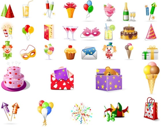 birthday theme icon vector