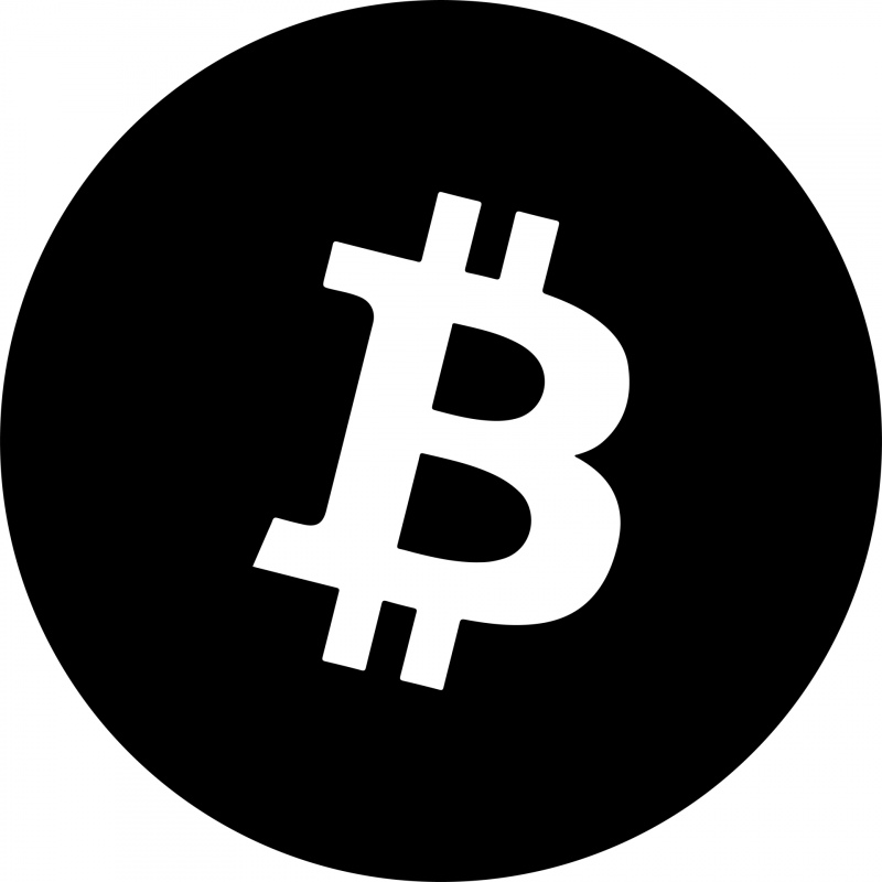 bitcoin sign icon flat contrast black white design 