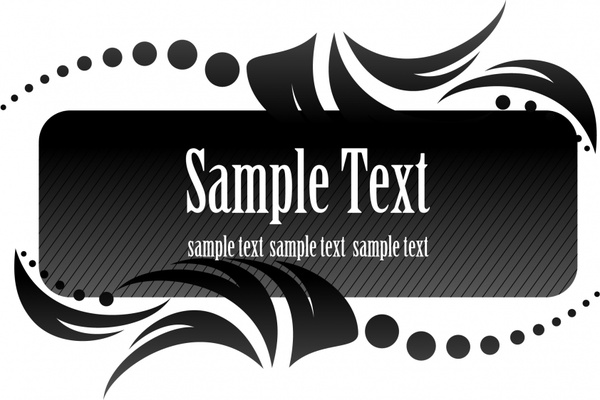 text box template elegant dark symmetric swirled decor