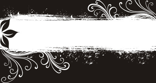 black and white banner