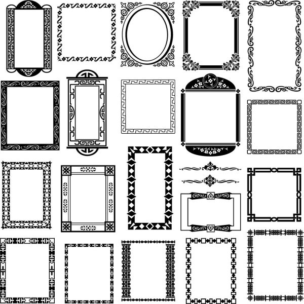 black and white border vector