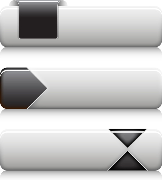 black and white buttons vectors