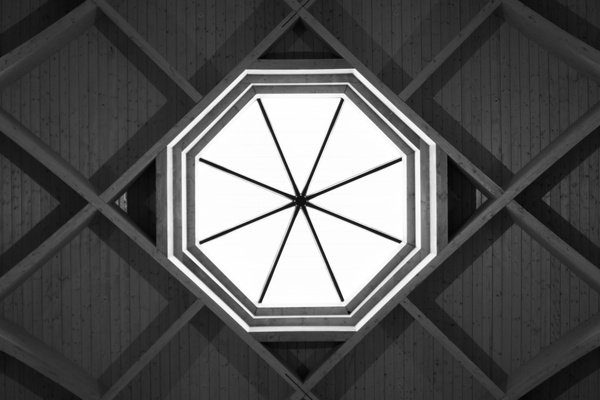black and white ceiling