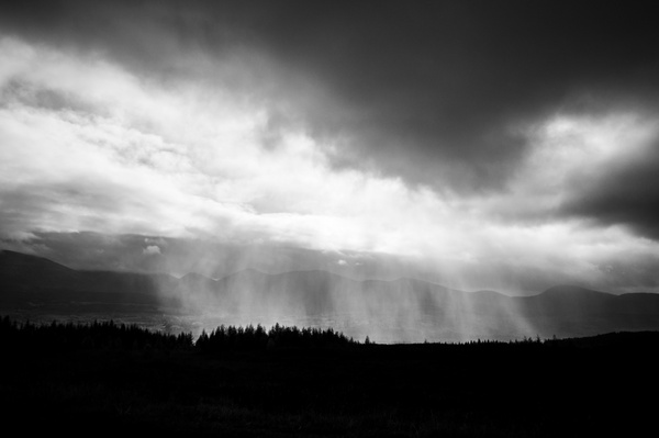 black and white cloud fog horizontal landscape light