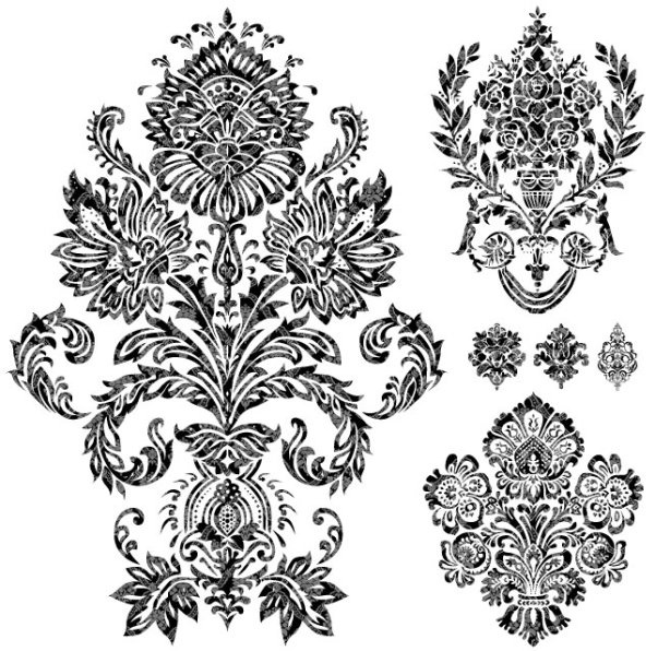 black and white decorative pattern free vector 