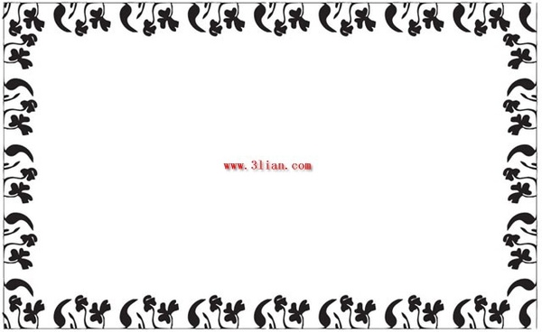 black and white floral border vector 