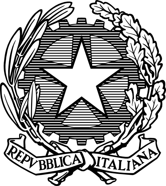 Black And White Italian Republic Emblem clip art