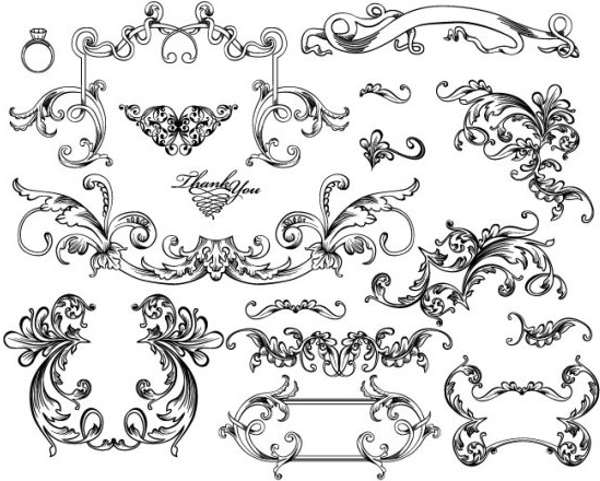 black and white lace pattern 05 vector