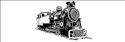 Black and white locomotive vec