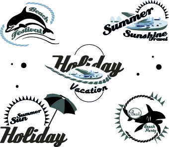 black and white logos vector collection