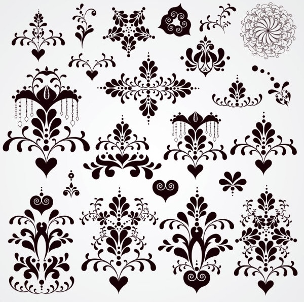 Black and white patterns 02 vector Vectors graphic art designs in