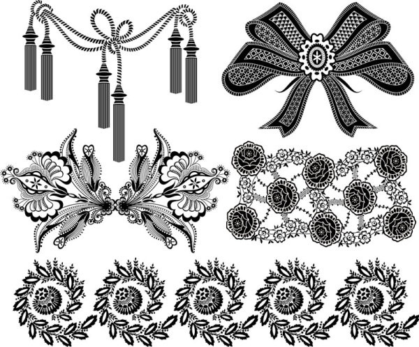 Black and white patterns 05 vector Free vector in Encapsulated