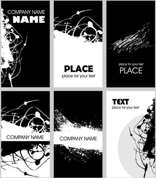 black and white rust card design template vector 2