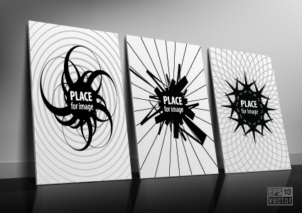 black and white style showcase vector