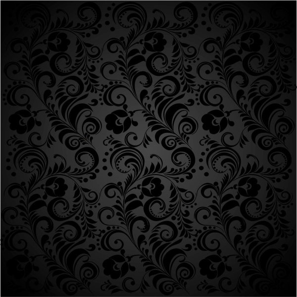 black background floral 02 vector