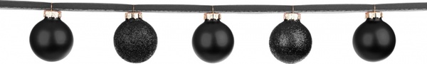 black baubles on a ribbon