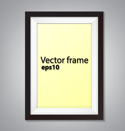 black border photo frame vector set