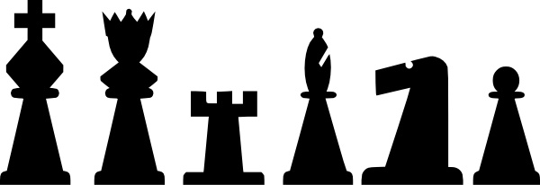 Black Chess Pieces Set clip art