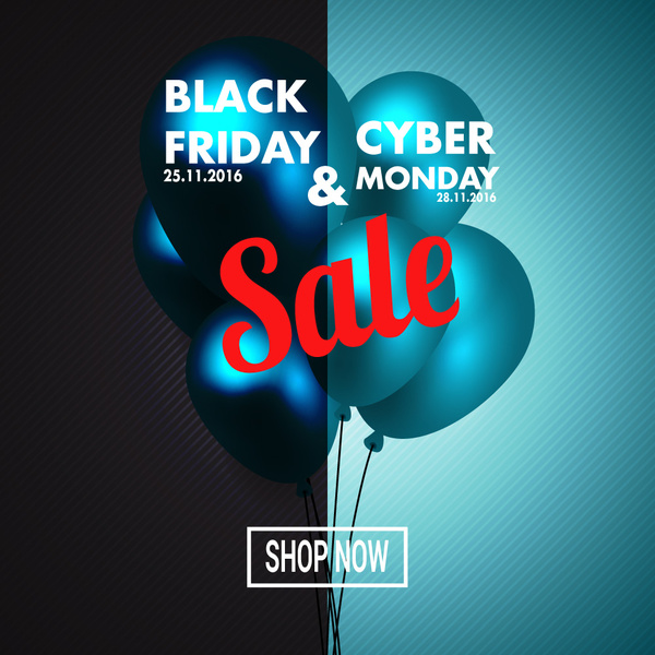 black friday and cyber monday poster dark and bright