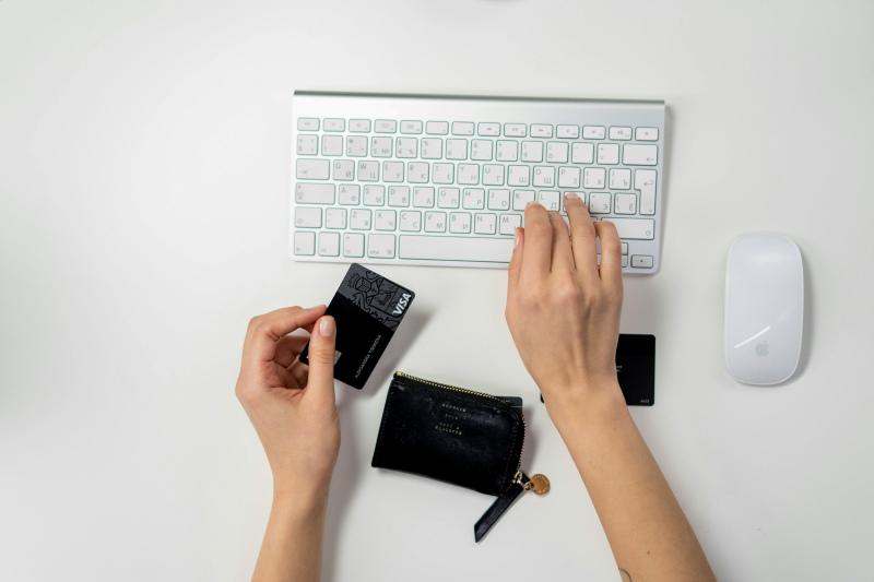 black friday backdrop dynamic hands working keyboard credit card 