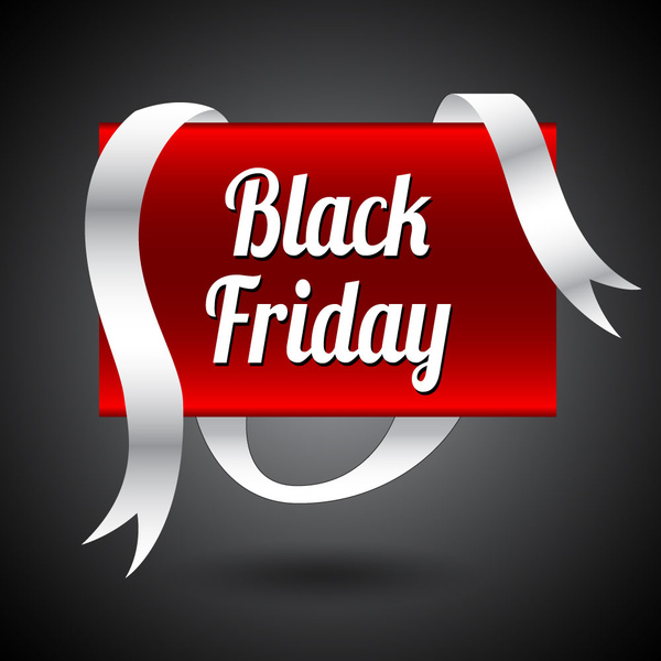 black friday banner with white and red color