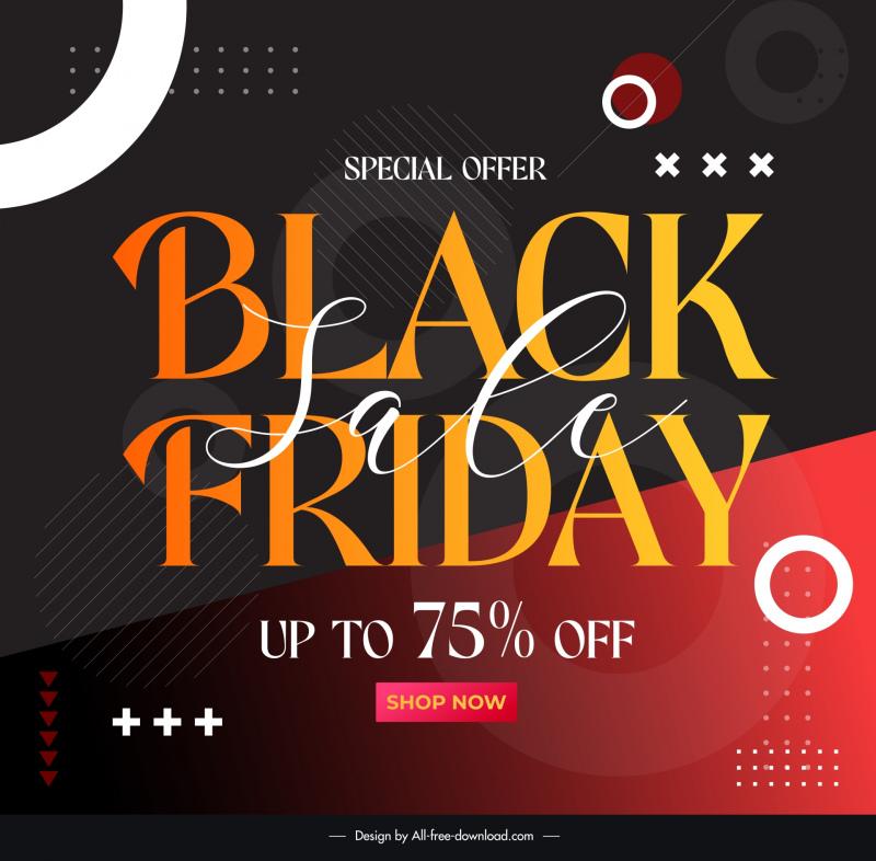 black friday discount banner template contrast modern design 