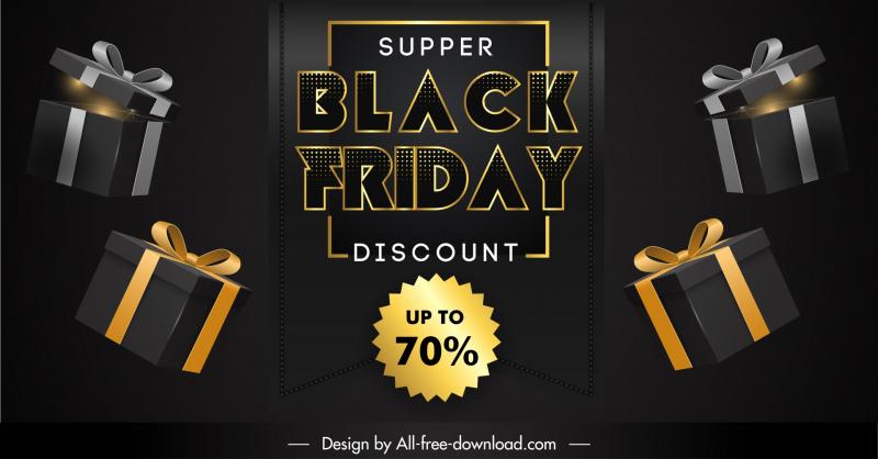 black friday discount banner template elegant presents 