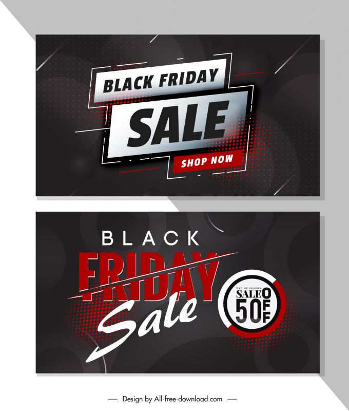 black friday discount banner template modern dark contrast elegant 