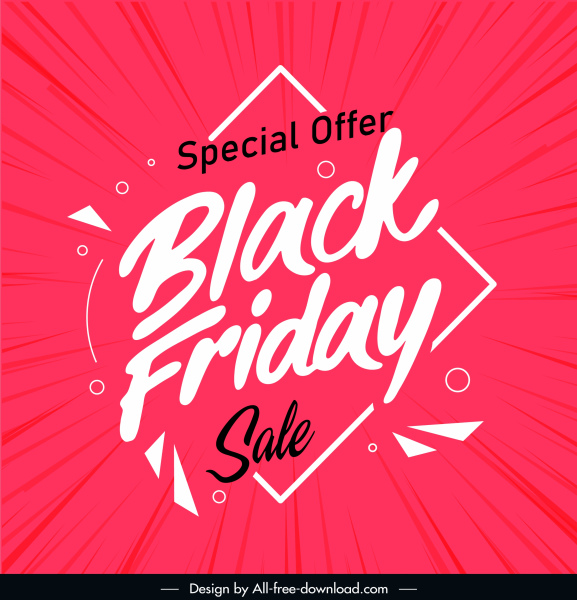 black friday poster dynamic red white texts decor