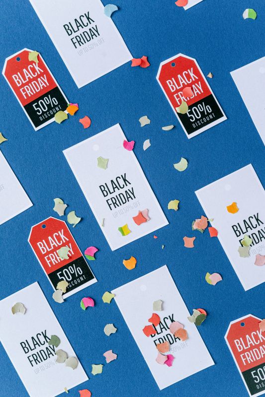 black friday sale backdrop cards paper pieces decor 