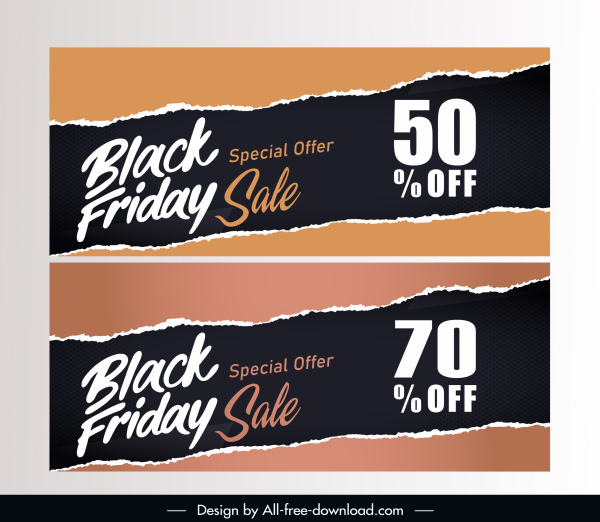 black friday sale banner ragged paper decor