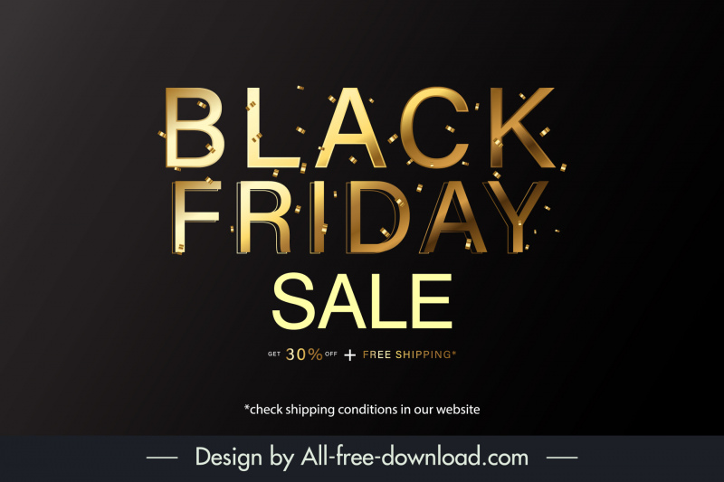 black friday sale banner template elegant luxury realistic design texts confetti decor