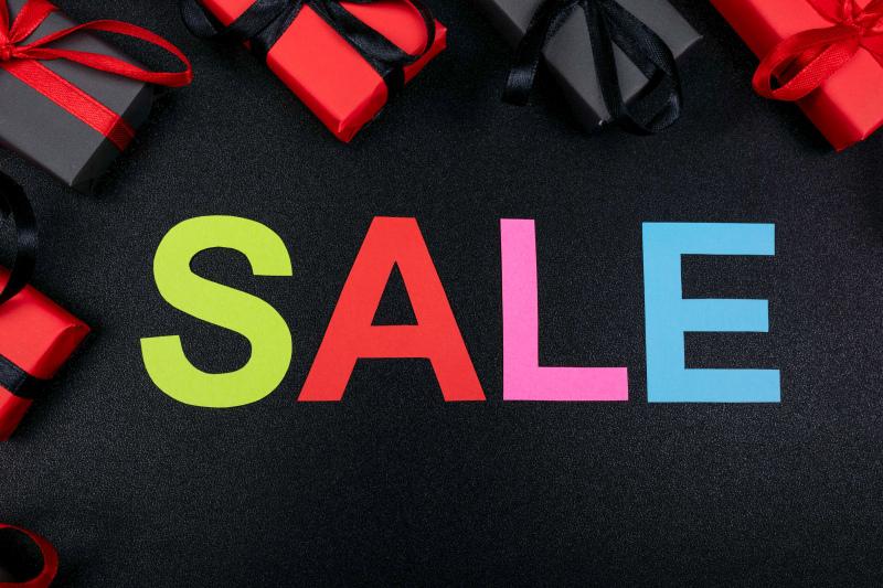 black friday sale poster elegant dark presents 