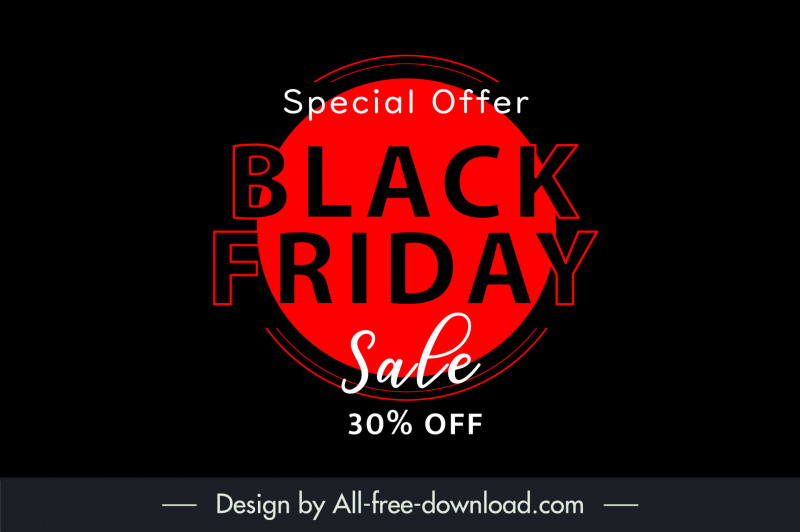 black friday sale poster elegant dark red circle design