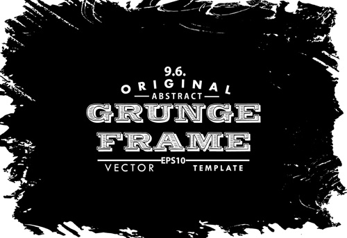 black grunge frame background graphics vector