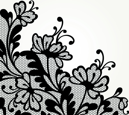 black lace backgrounds vector 