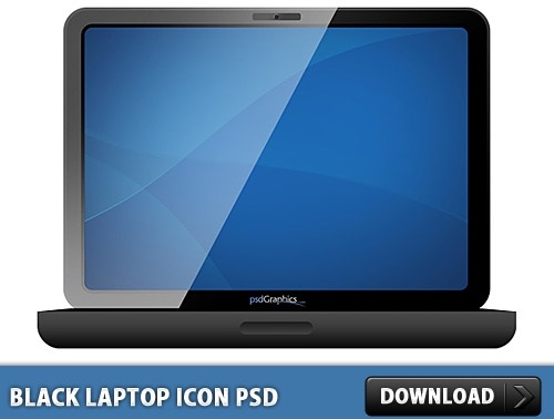 Black laptop icon Free PSD