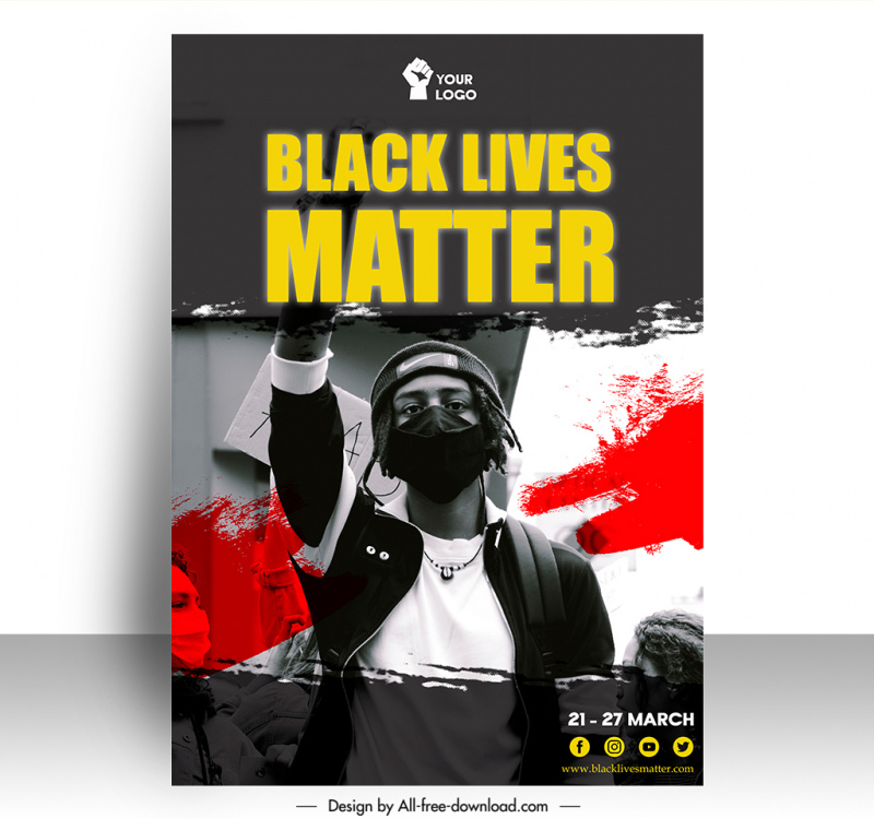 black lives matter poster template realistic design