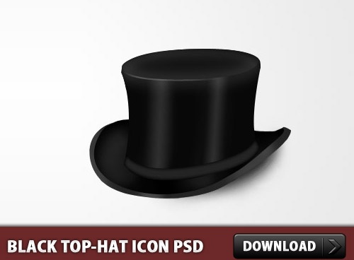 Black Top-Hat Icon PSD