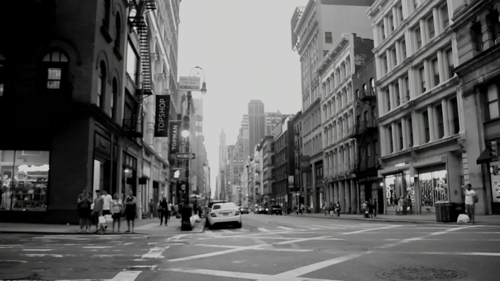 black white clip of life on modern city