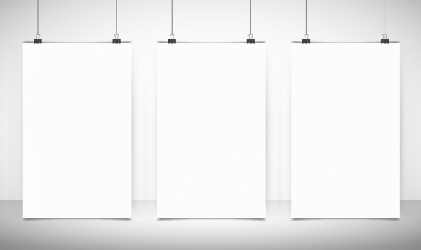 blank banner templates white vertical mockup design 