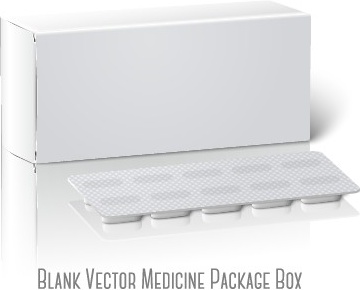blank drugs package box design vector