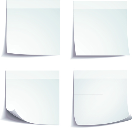 blank paper notes vector