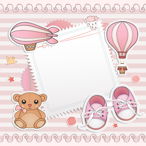 blank paper with baby card vector