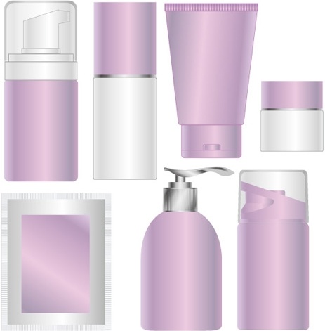 blank skin care products cosmetics packaging vector
