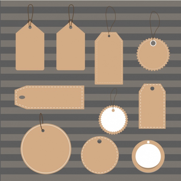 blank tags collection various shapes ornament