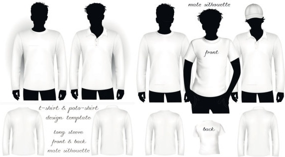 blank tshirt shirt and polo shirt vector