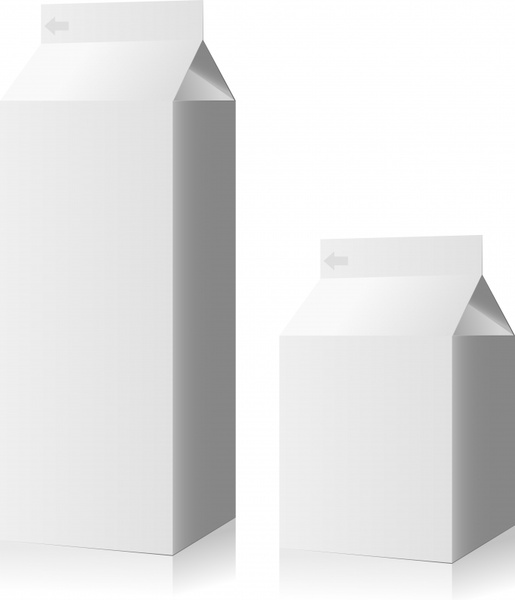 carton box packages icons white 3d sketch