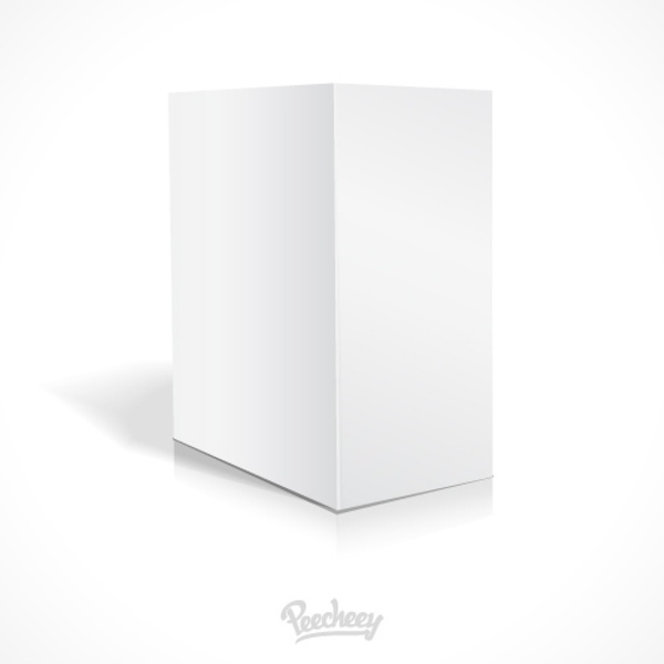 Blank white cardboard box template Vectors graphic art designs in