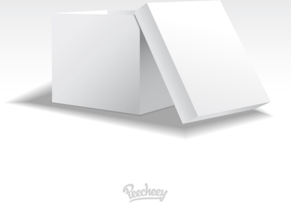 blank white opened cardboard box template 